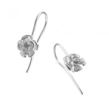 BeadsBalzar Beads & Crafts SILVER 925 (925-R127-S) (925-R127-X) SILVER 925 EARRINGS HOOKS WITH ROSES (1 PAIR)