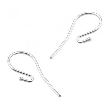 BeadsBalzar Beads & Crafts SILVER 925 (925-S126-S) (925-S126-X) SILVER 925 HOOK EARRING SUPPORTS WITH BEAD 0,8MM WIRE (1 PAIR)
