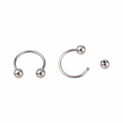 BeadsBalzar Beads & Crafts (SN9021P) 316L Surgical Stainless Steel Circular/Horseshoe nose rings , 13mm (2 PCS)