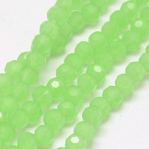 BeadsBalzar Beads & Crafts SPRING GREEN (BE7620-28) (BE7620-X) Glass Beads Strands, Faceted, Round, 4mm (1 STR)