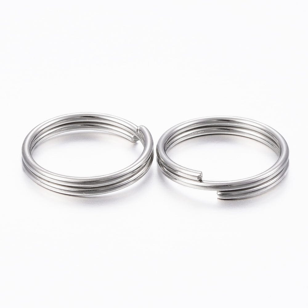 BeadsBalzar Beads & Crafts (SR8792-14) 304 Stainless Steel Split Rings, 14x2mm (+/- 50 PCS)