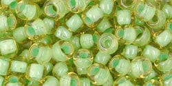 BeadsBalzar Beads & Crafts (TR-06-945-250G) TOHO - Round 6/0 : Inside-Color Jonquil/Mint Julep-Lined (250 GMS)