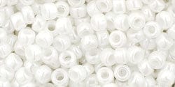 BeadsBalzar Beads & Crafts (TR-08-121-250G) TOHO - Round 8/0 : Opaque-Lustered White (250 GMS)