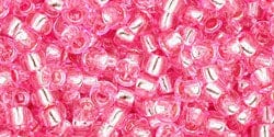 BeadsBalzar Beads & Crafts (TR-08-38-250G) TOHO - Round 8/0 : Silver-Lined Pink (250 GMS)