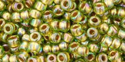 BeadsBalzar Beads & Crafts (TR-08-996-250G) TOHO - Round 8/0 : Gold-Lined Rainbow Peridot  (250 GMS)