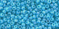 BeadsBalzar Beads & Crafts (TR-11-403-250G) TOHO - Round 11/0 : Opaque-Rainbow Blue Turquoise (250 GMS)