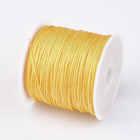 BeadsBalzar Beads & Crafts YELLOW/GOLD (NT7060-19) (NT7060-X) Nylon Thread, Creamy White/Lt.yellow 0.8mm (45m/roll)