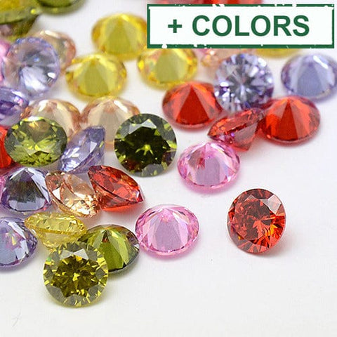 BeadsBalzar Beads & Crafts (ZR9076-6-X) Cubic Zirconia Cabochons, Grade A, Diamond, 6mm (20 PCS)