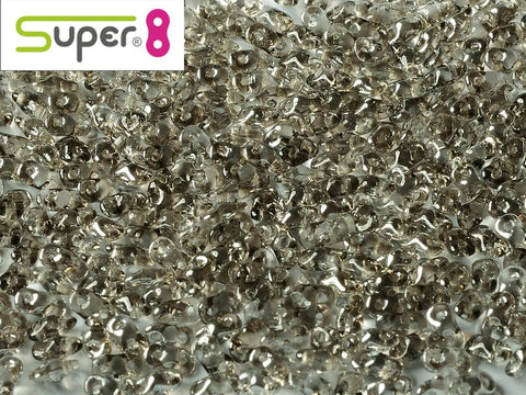 ALL BEADS (S8-00030-27401) SUPER8® 2,2 X 4,7 MM CRYSTAL CHROME (5 GMS)