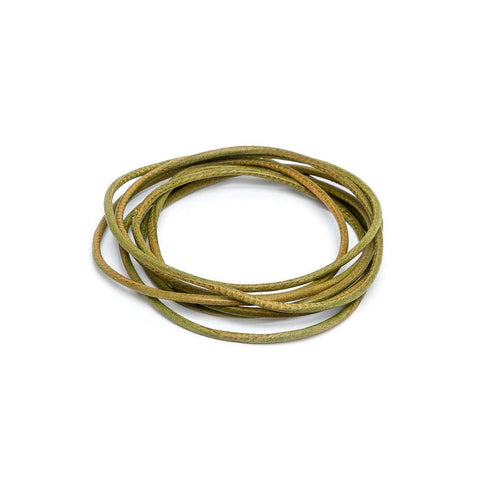 BeadsBalzar Beads & Crafts (1814413) Leather cord rounded cowhide 1.3mm Olive (1 MTR)