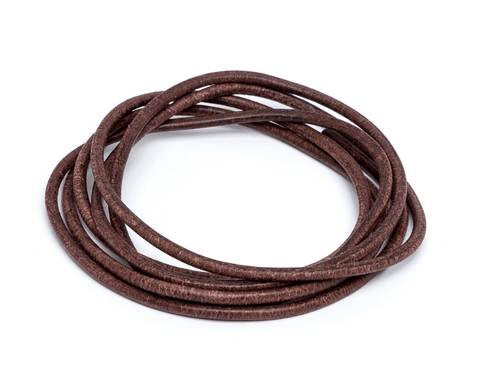 BeadsBalzar Beads & Crafts (181802) HIGH GRADE LEATHER CORD 1M BROWN ROUNDED COWHIDE 2MM