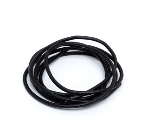 BeadsBalzar Beads & Crafts (182002) HIGH GRADE LEATHER CORD 1M 2MM BLACK ROUNDED COWHIDE (1 MET)