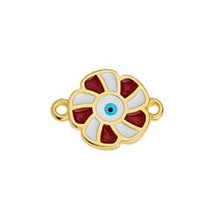Load image into Gallery viewer, BeadsBalzar Beads &amp; Crafts 24.KT.GD.PL/RED (GQL8559-GR) (GQM8559-X) Alloy Flower 18x13mm motif with 2 rings (1 PC)
