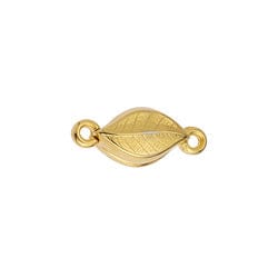 BeadsBalzar Beads & Crafts 24.KT GOLD PLATED (GQC8457-G) (GQC8457-X) Alloy Magnetic clasp leaf with 2 rings 17x7mm (1 SET)