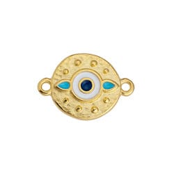 BeadsBalzar Beads & Crafts 24KT.GD.PL. (GQE8517-A) (GQE8517-X) Alloy Eye motif ethnic with 2 drops with 2 rings (2 PCS)