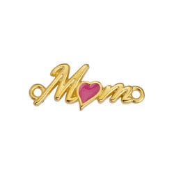 BeadsBalzar Beads & Crafts 24KT.GD.PL. /PINK (GQM8519G) (GQM8519-X) Alloy Motif mom with heart with 2 rings 10x23mm (2 PCS)