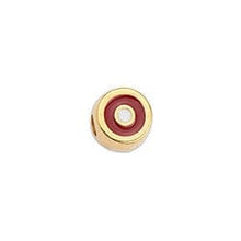 Load image into Gallery viewer, BeadsBalzar Beads &amp; Crafts 24KT.GD.PL./RED (GQ6200A-10PC) (GQ6200X-10PC) Eye bead 8x9mm ,hole: 3mm 24KT GOLD PLATED (10 PCS)

