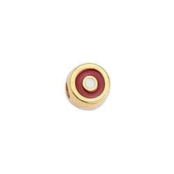 BeadsBalzar Beads & Crafts 24KT.GD.PL./RED (GQ6200A-10PC) (GQ6200X-10PC) Eye bead 8x9mm ,hole: 3mm 24KT GOLD PLATED (10 PCS)