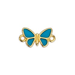 BeadsBalzar Beads & Crafts 24KT GD.PL./TURQUOISE (GQB7101D) (GQB7101X) Butterfly motif wireframe with 2 rings 17X9MM (2 PCS)