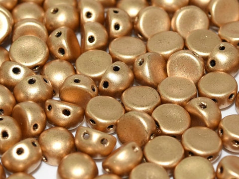 BeadsBalzar Beads & Crafts (2HC-01710E) 2-HOLE CABOCHON 6 MM AZTEC GOLD