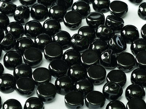 BeadsBalzar Beads & Crafts (2HC-23980) 2-HOLE CABOCHON 6 MM JET