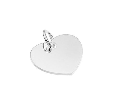 BeadsBalzar Beads & Crafts (925-43AR) SILVER 925 (925-43X) Sterling silver 15mm engraveable heart charms with ring (1 PC)