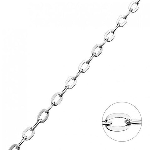 BeadsBalzar Beads & Crafts (925-50SILV) SILVER 925 (925-50X) Sterling silver 2,3mm long flat link chain 0,7mm wire (1m)