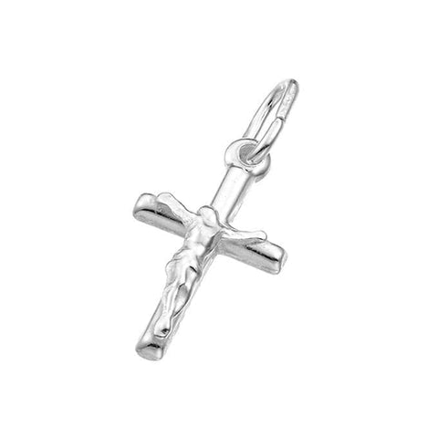 BeadsBalzar Beads & Crafts (925-C07) Sterling silver Crucifix 20x12mm with oval ring