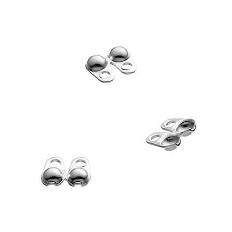 BeadsBalzar Beads & Crafts (925-C22) Sterling silver 2mm beaded crimp covers with rings (4 PCS)