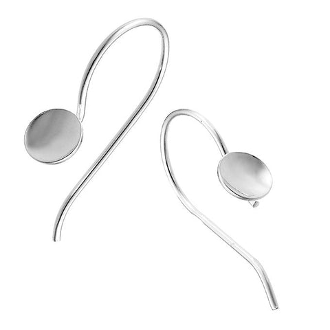 BeadsBalzar Beads & Crafts 925-E08) Sterling silver Hook earring supports with 6mm cap (1 PAIR)