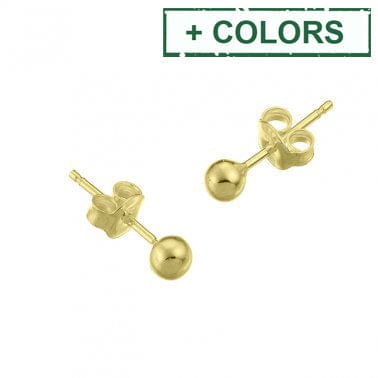 BeadsBalzar Beads & Crafts (925-ER86-X) SILVER 925 4MM BEAD EARRINGS WITH PIN (1 PAIR)