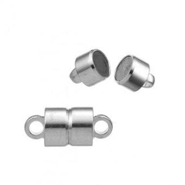 BeadsBalzar Beads & Crafts (925-GM62-S) STERLING SILVER 5MM MAGNETIC CLASP WITH 2 RINGS (1 SET)