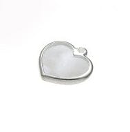 BeadsBalzar Beads & Crafts (925-H109-S) SILVER 925 10X10MM HEART PENDANT WITH MOTHER OF PEARL (1 PC)