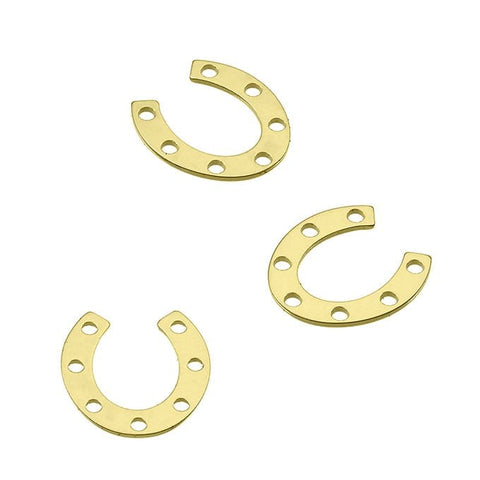BeadsBalzar Beads & Crafts (925-H14) GOLD PLATED Sterling silver 10mm laser cut lucky horseshoe charms (2 pc)