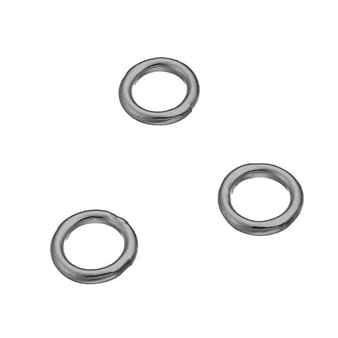 BeadsBalzar Beads & Crafts (925-J30) Sterling silver Closed 6mm rings 1mm wire. BLACK RHODIUM PLATED (5 PCS)
