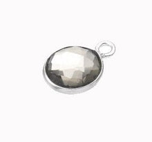 Load image into Gallery viewer, BeadsBalzar Beads &amp; Crafts (925-Z103-X) SILVER 925 8MM SMOKEY QUARTZ ROUND SET BRIOLETTES WITH RING (1 PC)
