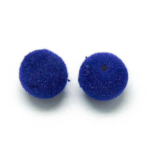 BeadsBalzar Beads & Crafts (AB5022B) Flocky Acrylic Beads, Round, Cerise 8mm hole: 1.5mm  (10 GMS)