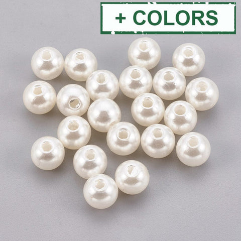 BeadsBalzar Beads & Crafts (AB6378-X) ABS Plastic Imitation Pearl Beads, Round, 4mm (10 GMS)