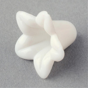 BeadsBalzar Beads & Crafts (AB6468A) Opaque Acrylic Beads, Trumpet Flower Beads, Flower, White Size: about 17mm long (25 gms)