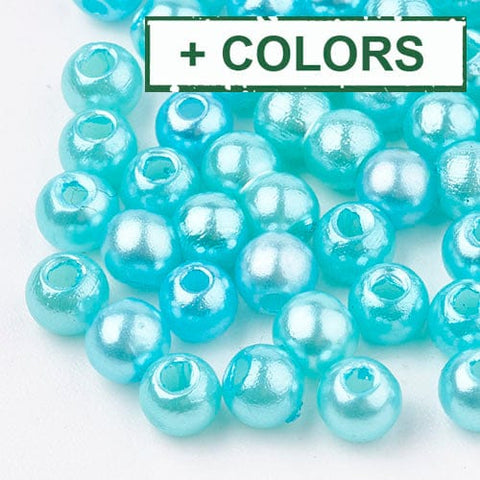 BeadsBalzar Beads & Crafts (AB6842X) ABS Plastic Beads, Imitation Pearl , Round,  6mm (15 GMS)