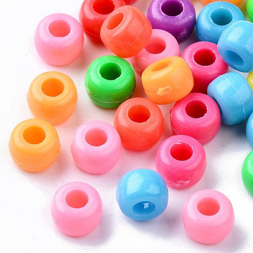 BeadsBalzar Beads & Crafts (AB7059A) Opaque Plastic Beads, Column, Mixed Color 8.5mm (40 GMS)