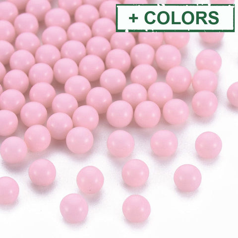 BeadsBalzar Beads & Crafts (AB8475-X) Opaque Acrylic Beads, NO HOLE, Round, 4mm (10 GMS / +-250 PCS)