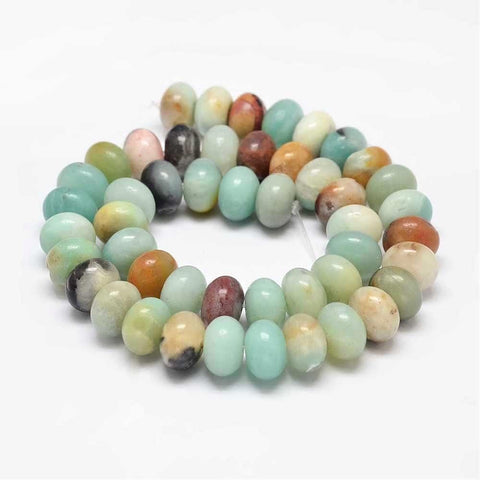 BeadsBalzar Beads & Crafts Abacus Natural Amazonite Beads Strands Size: about 12mm (BG5239)