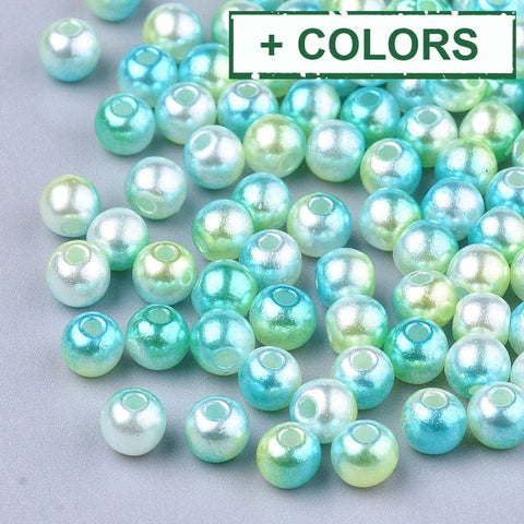 BeadsBalzar Beads & Crafts (AC8477-X) Rainbow ABS Plastic Imitation Pearl Beads, Round, 3mm (10 GMS / +-800 PCS)