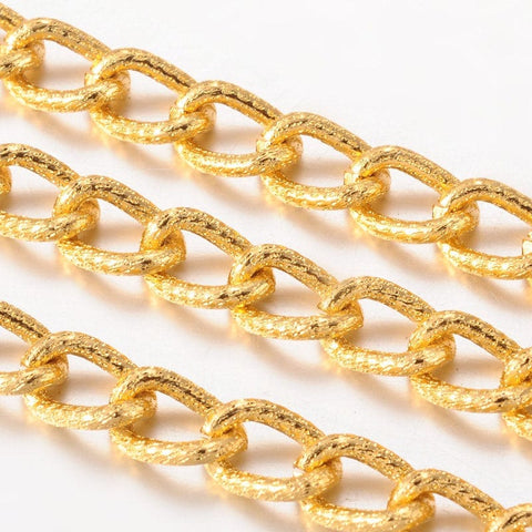 BeadsBalzar Beads & Crafts Aluminium Twisted Chains Curb Chains, Oval, Gold 13MM (CH4764)