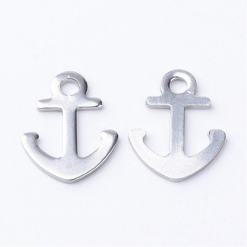 BeadsBalzar Beads & Crafts Anchor 304 Stainless Steel Charms, Stainless Steel Color (SA4697)