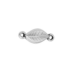 BeadsBalzar Beads & Crafts ANTIQUE SILVER (GQC8457-AS) (GQC8457-X) Alloy Magnetic clasp leaf with 2 rings 17x7mm (1 SET)