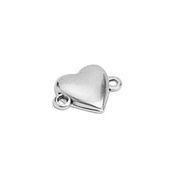 BeadsBalzar Beads & Crafts ANTIQUE SILVER (GQH8458-AS) (GQH8458-X) Alloy Magnetic clasp heart with 2 eyes 15x10mm (1 SET)