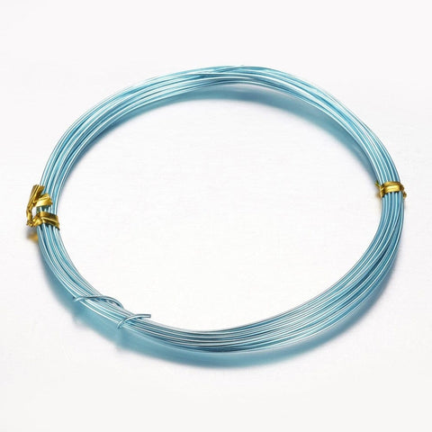 BeadsBalzar Beads & Crafts AQUA (AW6912-02) (AW6912-X) Aluminum Wire, Size:20 Gauge, 0.8mm in diameter, (10m)