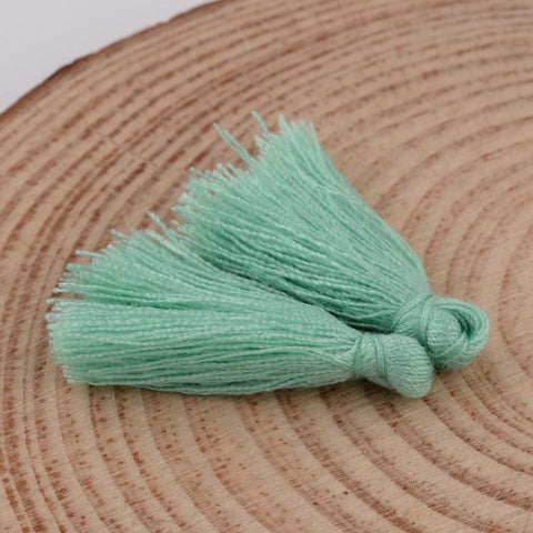 BeadsBalzar Beads & Crafts AQUA (TT3489-34) (TT3489-X) Cotton Thread Tassel Pendant Decorations, 25~31mm (5 PCS)